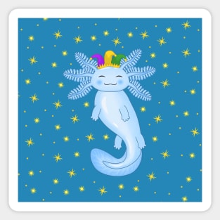 Mardi Gras Axolotl Sticker